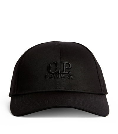 C.p. Company Logo Baseball Cap In Black
