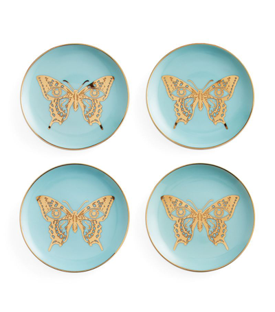 Jonathan Adler Porcelain Mariposa Coaster (set Of 4) In Multi