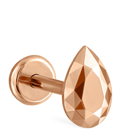 Maria Tash Faceted Pear Threaded Stud Earring (5.5mm) In Rose Gold