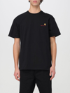 Carhartt Mens Black American Script Logo-embroidered Cotton-jersey T-shirt In Black