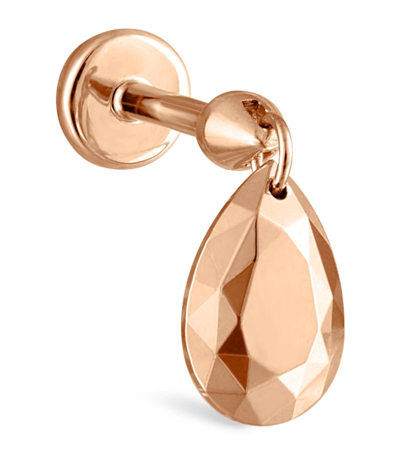 Maria Tash Faceted Pear Threaded Charm Earring (6.5mm) In Rose Gold