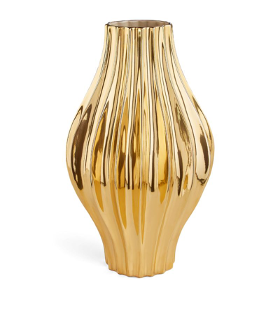 Jonathan Adler Large Belly Vase (53cm) In Gold