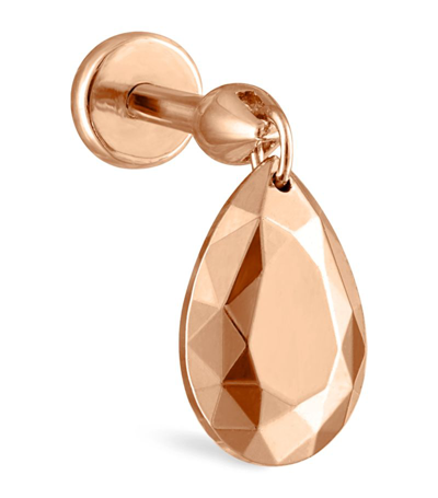 Maria Tash Faceted Pear Threaded Charm Earring (7.5mm) In Rose Gold