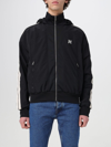 Palm Angels Nylon Blend Windbreaker With Ribbed Cuffs And Stand Collar In Black