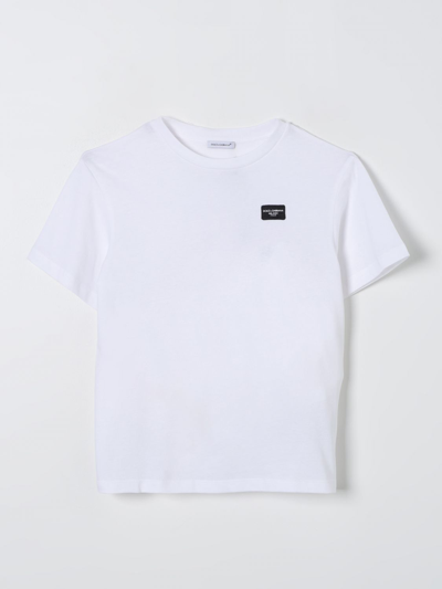 Dolce & Gabbana Kids' White Cotton T-shirt In Weiss