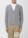 THOM BROWNE CARDIGAN THOM BROWNE MEN COLOR GREY,F13987020