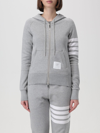 Thom Browne 4-bar Hoodie With Zipper And In Grey