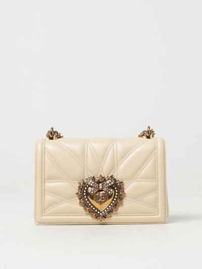 Dolce & Gabbana Devotion Bag In Quilted Leather In White