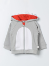 Stella Mccartney Shark Zip Hoodie In Grey