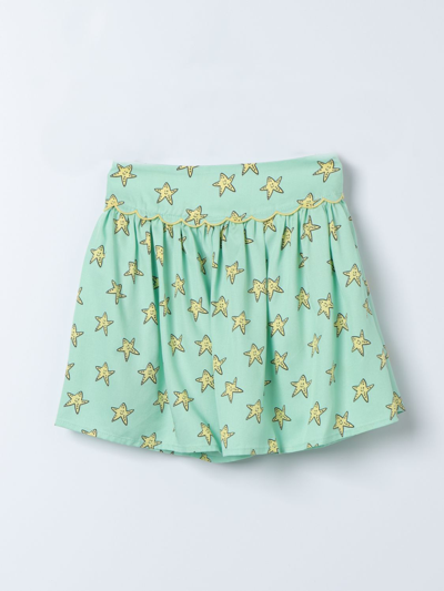 Stella Mccartney Kids' Star-prin Twill Skirt In Green