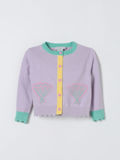 Stella Mccartney Kids Teen Girls Purple Cotton Knitted Cardigan In Lilac