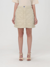 Burberry Quilted Mini Skirt In Beige