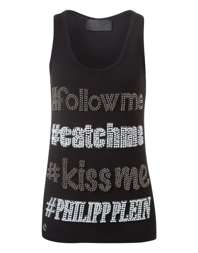 Philipp Plein Tank Top "follow Me" In Black