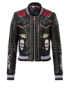 PHILIPP PLEIN LEATHER BOMBER "HALEK",F17CWLB0124PLE075N02