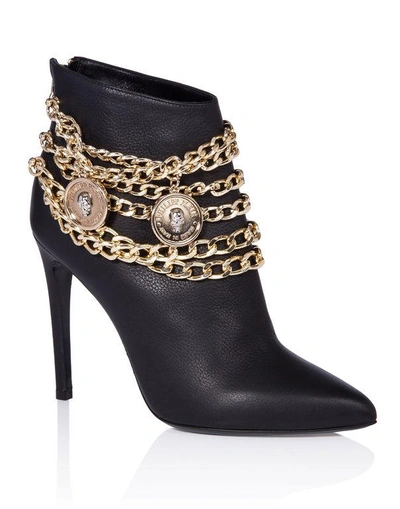 Philipp Plein Boots Lo-heels Low "ameral" In Black/light Gold