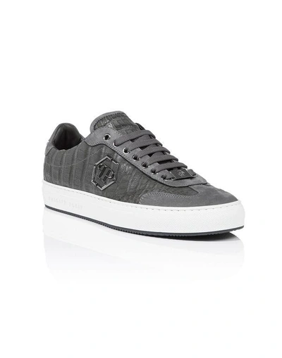 Philipp Plein Lo-top Sneakers New Era In Grey/black Nickel