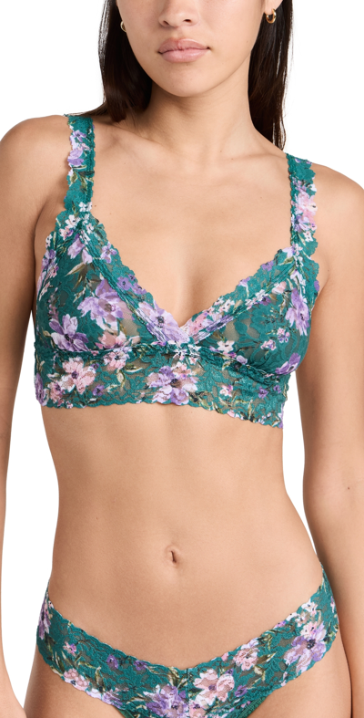 Hanky Panky Printed Signature Lace Crossover Bralette Flowers In Your Hair In Multicolor