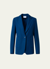 Akris Punto Changent Linen Blazer Jacket In Ink