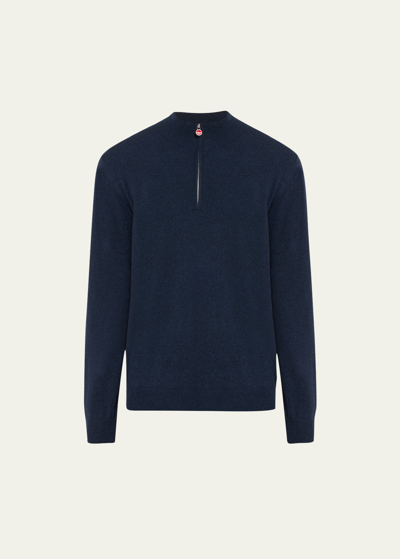 KITON MEN'S CASHMERE HALF-ZIP SWEATER