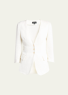 GIORGIO ARMANI SNAP BUTTON THREE-QUARTER-SLEEVE VISCOSE BLAZER