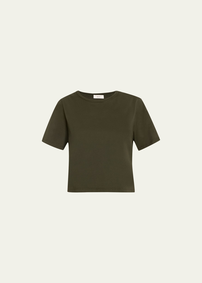 A.l.c Julia Cropped Crewneck Tee In Mossy