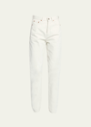 Saint Laurent High-waisted Slim-fit Jeans In Ivory