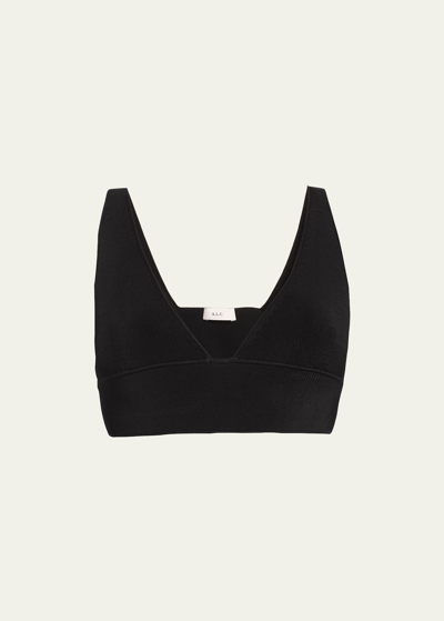 A.l.c Ella Ribbed Bra Top In Black