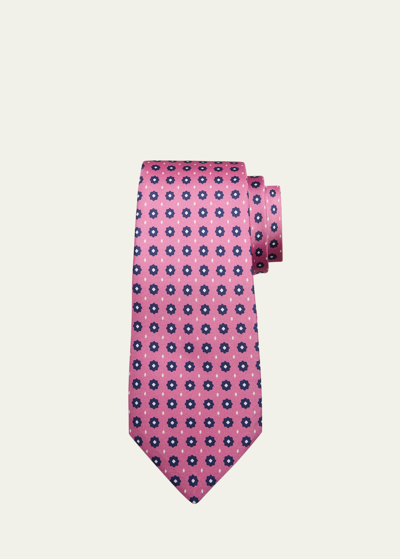 Kiton Men's Silk Medallion-print Tie In Pink