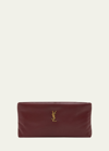 SAINT LAURENT CALYPSO ZIPTOP YSL CLUTCH BAG IN SMOOTH PADDED LEATHER