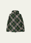 Burberry Check-pattern Zipped Hooded Jacket In Ivy Ip Check