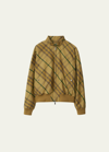 Burberry Cedar Yellow Check Pattern Jacket In Cotton In Cedar Ip Check