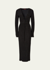 Altuzarra Carol Pleated Midi Dress In Black