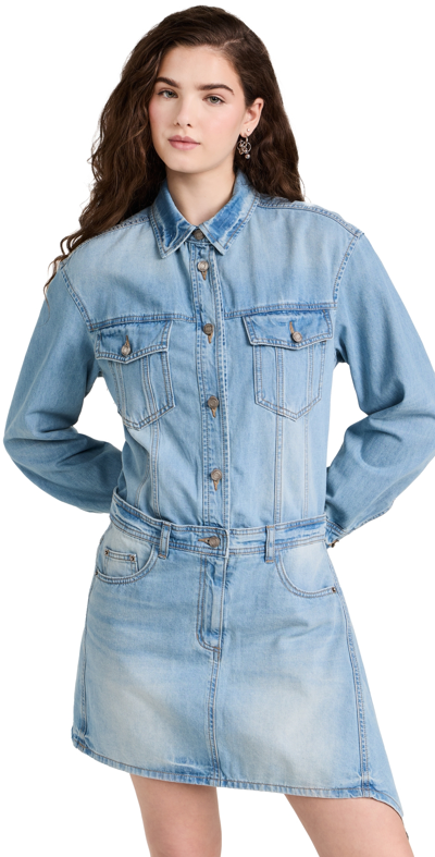 Juunj Denim Mini Shirtdress Navy 40