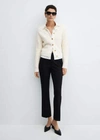 Mango Knitted Buttoned Jacket Off White In Off White