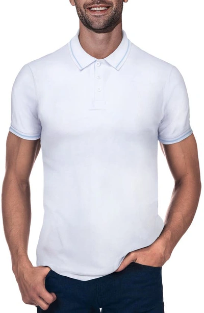 X-ray Xray Pipe Trim Knit Polo In White