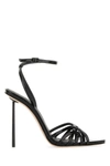 Le Silla Bella 115mm Leather Sandals In Black