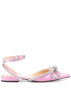 MACH & MACH MACH & MACH DOUBLE BOW SATIN SLINGBACK BALLET FLATS