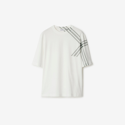 Burberry Check Sleeve Cotton T-shirt In Rain