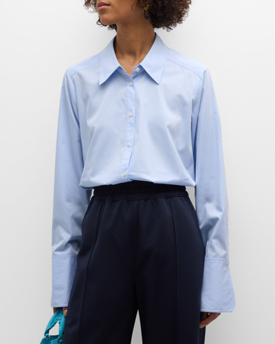 A.l.c Aiden Cotton Striped Shirt In Blue
