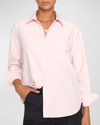 Brochu Walker Everyday Topstitch Button-down Shirt In Rose Quartz