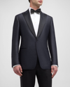 Giorgio Armani Men's Wool-blend One-button Dinner Jacket In Bright Blue