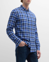 Scotch & Soda Men's Double-face Plaid Button-down Shirt In 6096-blue Check
