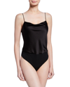 ALICE AND OLIVIA HARMON SATIN BODYSUIT