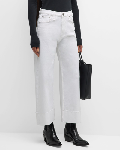 Rag & Bone Andi Wide-leg Cuffed Jeans In White