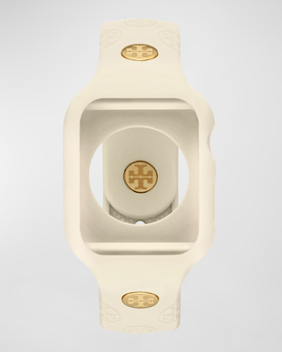 Tory Burch Apple Watch T-monogram White Silicone Strap, 41mm