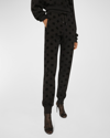 Dolce & Gabbana Flocked Logo Drawstring Waist Joggers In Black