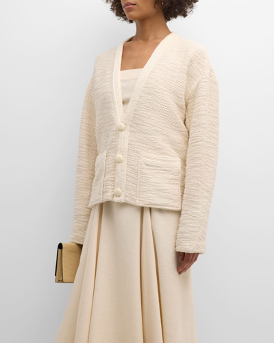 A.l.c Peyton Relaxed Knit Jacket In Buttercrea