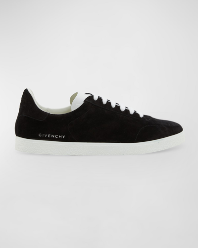 Givenchy Men's City Suede Low-top Trainers In Black