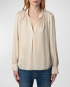 Zadig & Voltaire Tink Satin Tunic Top In Scout