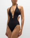 Lise Charmel Ajourage Couture Halter One-piece Swimsuit In Black